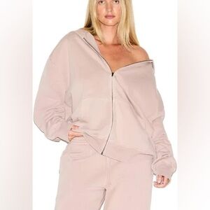 Skims Boyfriend Fleece Oversized Zip Up Women Hoodie